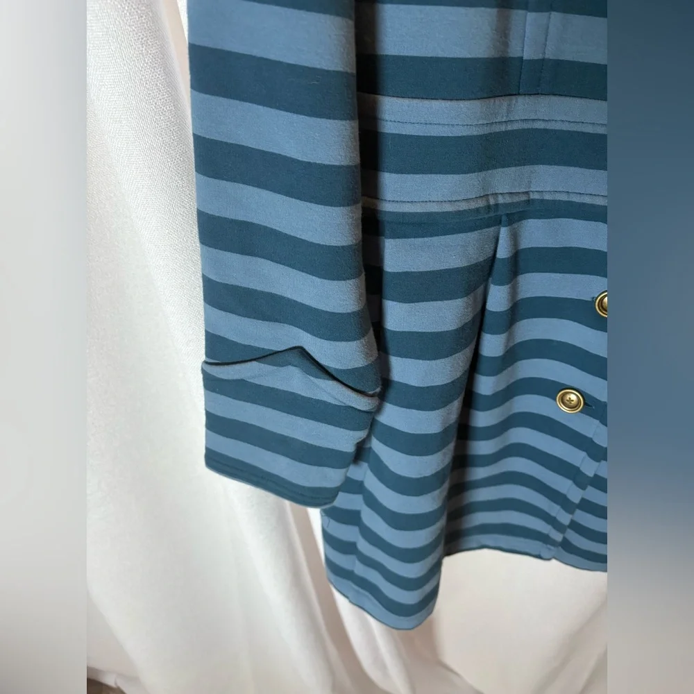 Matilda Jane Blue Stripe Fall‎ Breeze Jacket Coat Small EUC